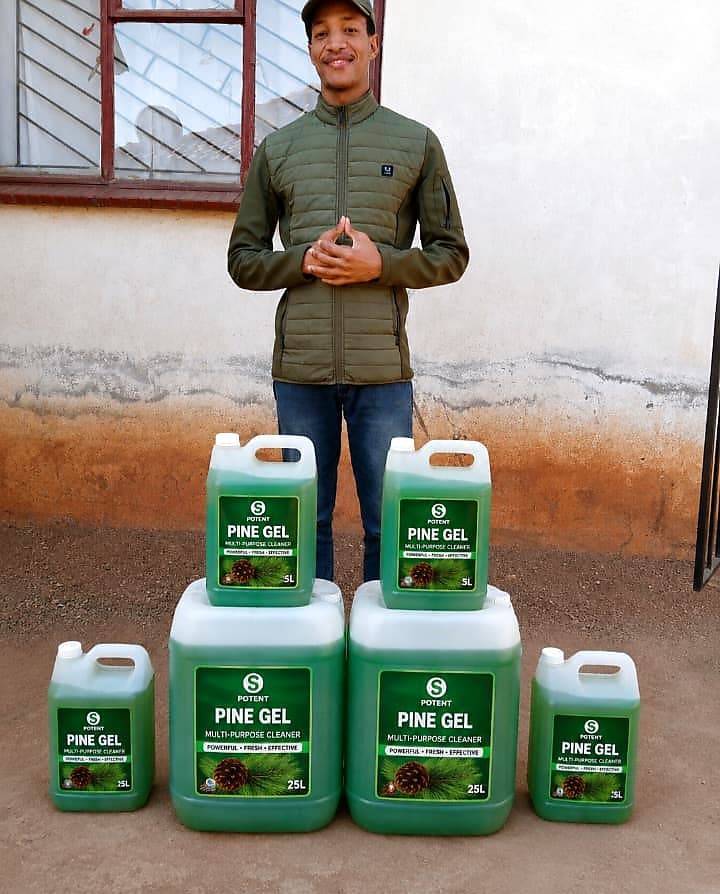 Potent Pine Gel 5L and 25L lineup, manufactured and packed for supply